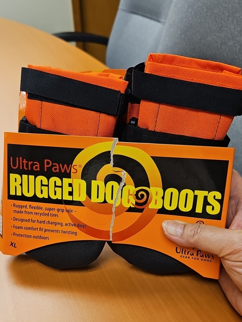 Ultra Paws Rugged Dog Boots — High-Visibility Orange XL